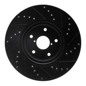 Subaru Tribeca Brake Rotor (1) - Front Left - R1 Concepts - Drilled & Slotted - Black - `06-`21
